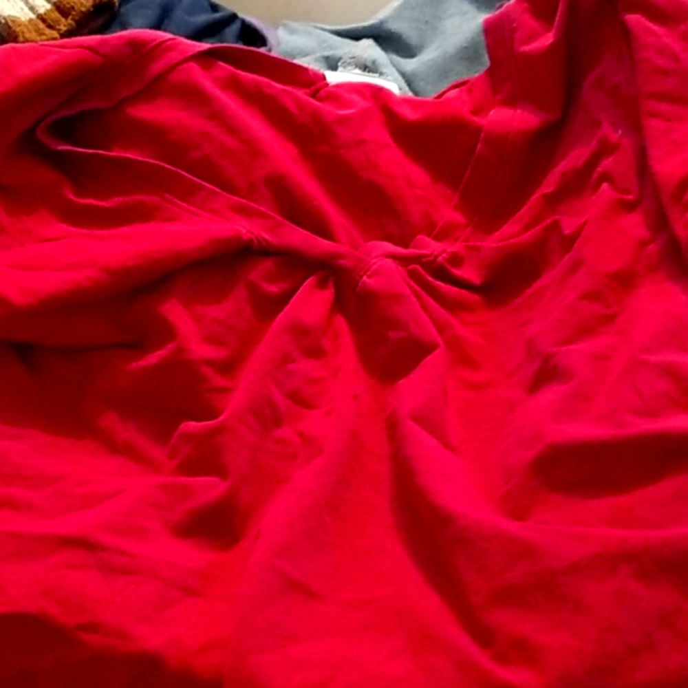 Red maternity shirt